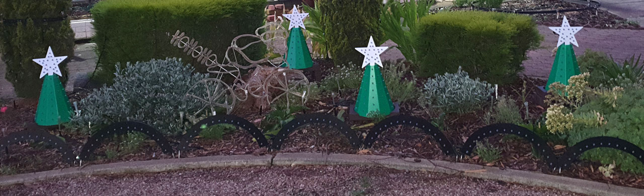 Small leaping arches and small mini trees from ELD installed in the garden